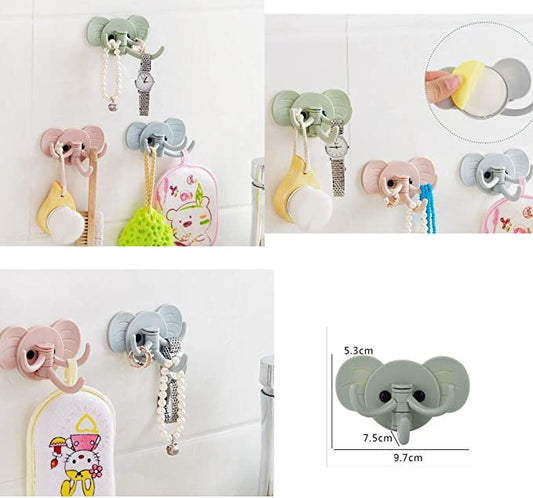Cute elephant hanging sticky hooks (3pcs/set)