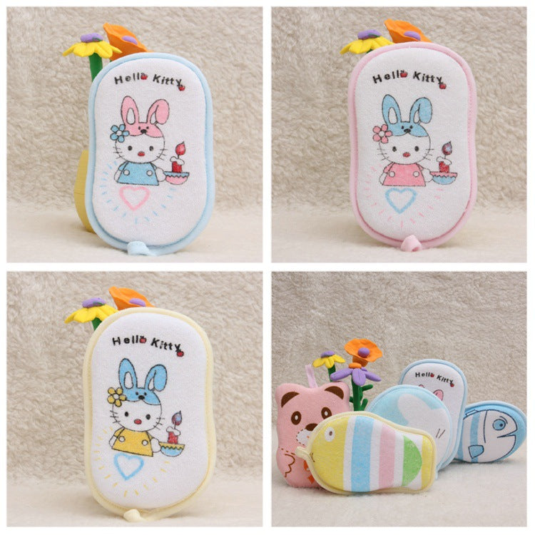 Baby cute cartoon pattern bath wipe (styles shipped randomly)