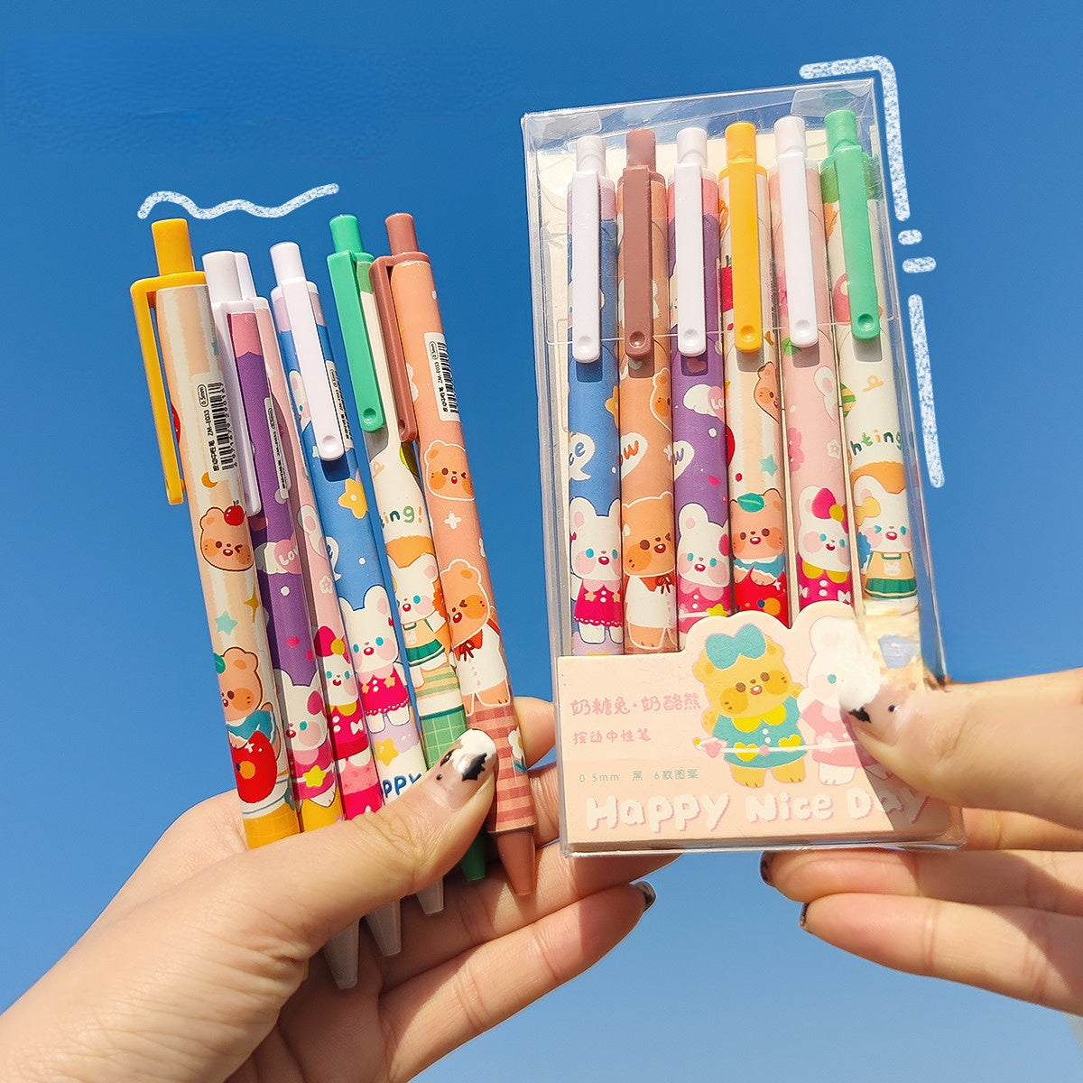 Cartoon unisex pen 0.5mm (6pcs/box)