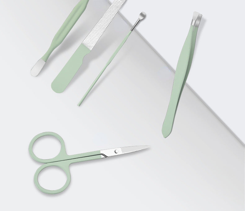 Stainless steel green nail clipper 7-piece set