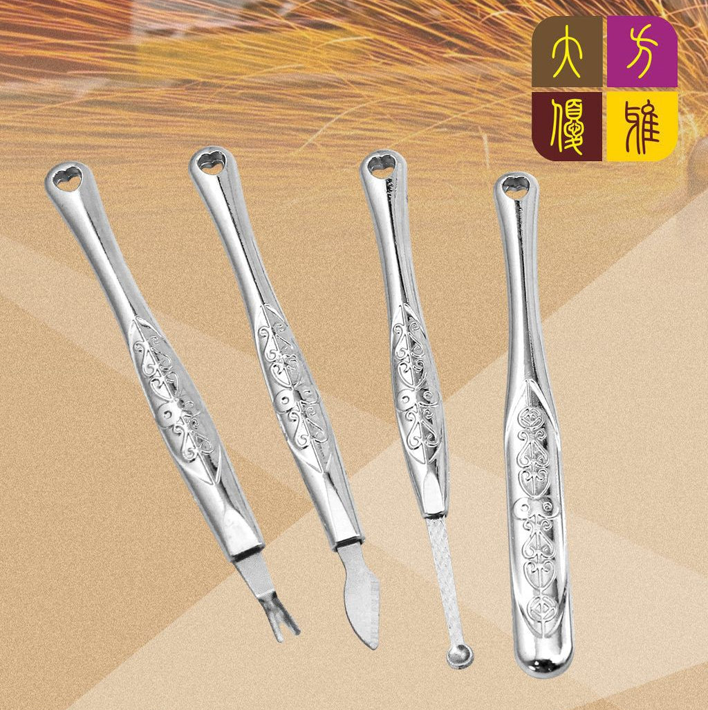 Beautifully carved seven-piece nail art tool set