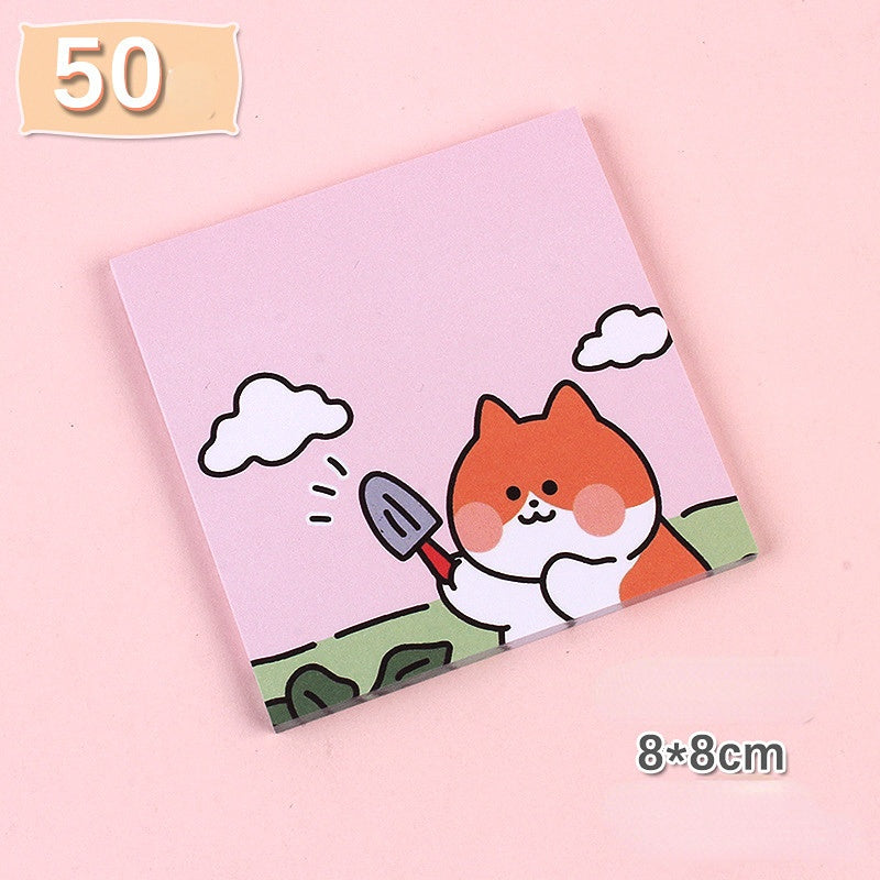 50 sheets/book of cartoon sticky notes