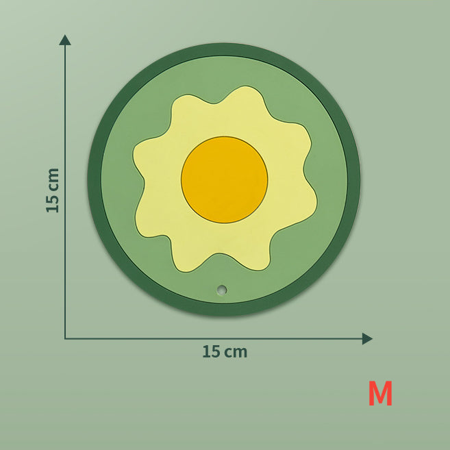 Creative and cute PVC soft silicone round insulation pads (1 large 1 medium 1 small round / set)