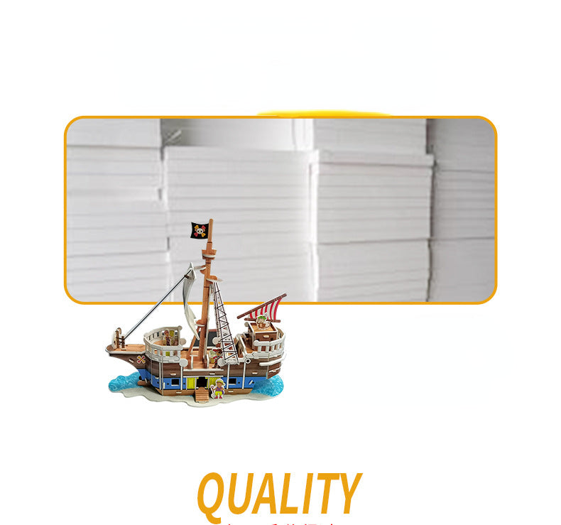 Children's paper 3d pirate ship three-dimensional puzzle