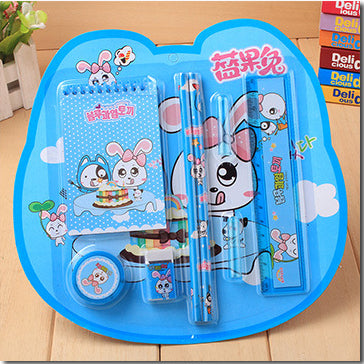 Cartoon 8 in 1 School Stationery Set