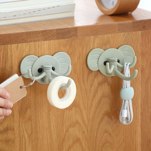 Cute elephant hanging sticky hooks (3pcs/set)