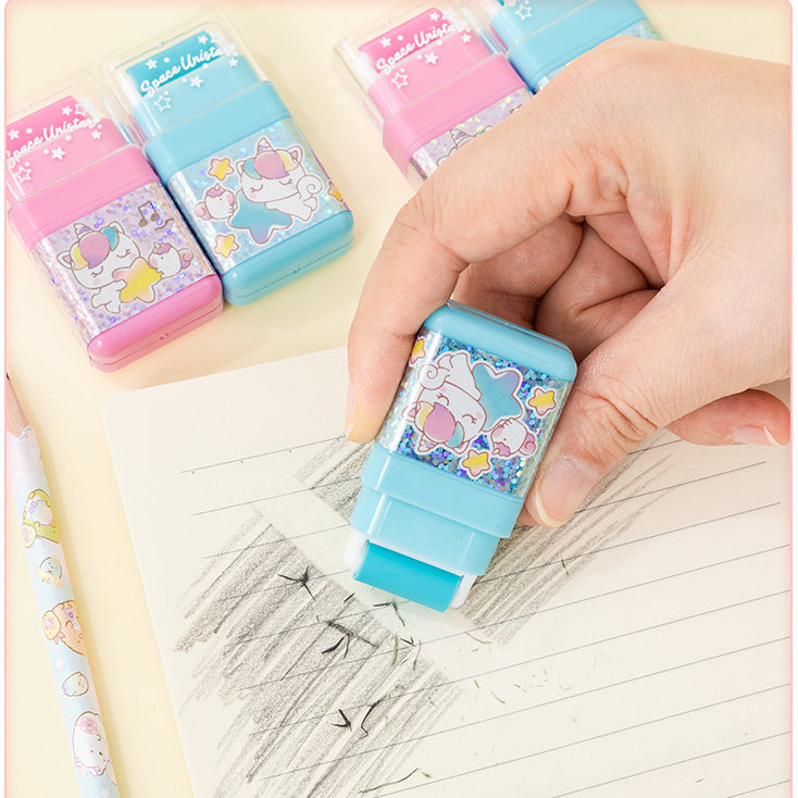 Unicorn pattern roller erasers