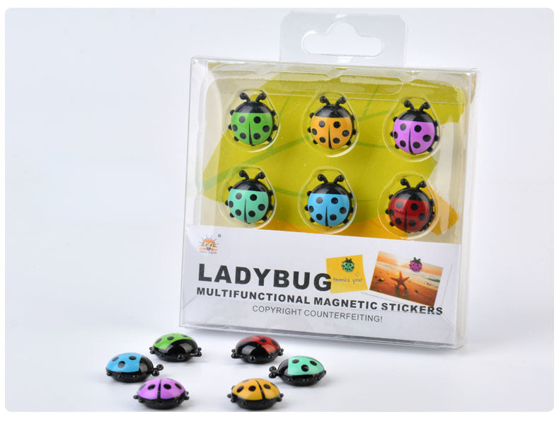 Creative plastic ladybug refrigerator stickers (6 colors / set)