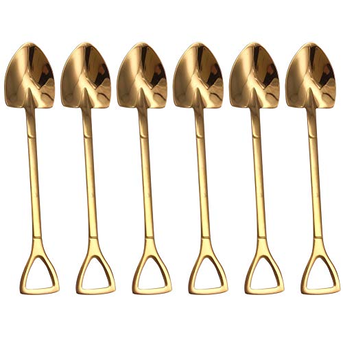 6PCS creative vintage spatula coffee spoon