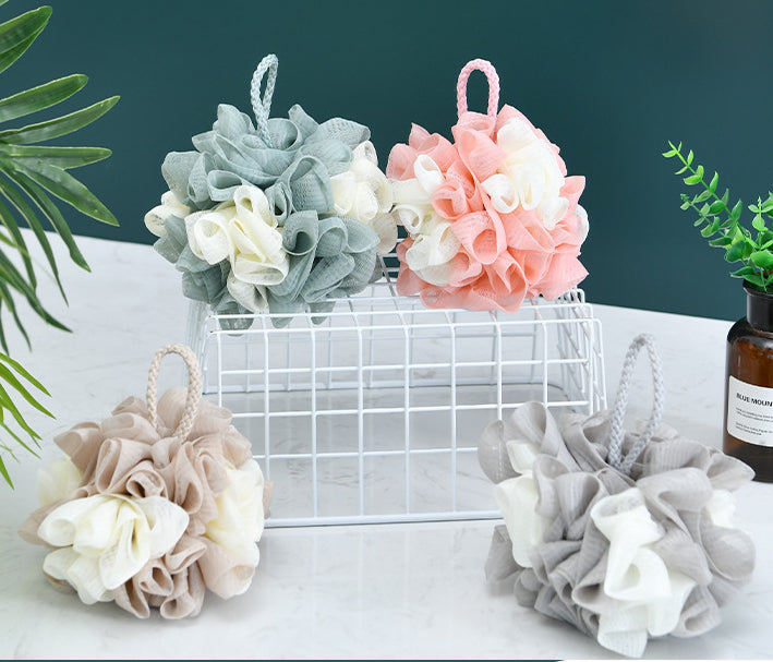 Splicing color large bath flower bath ball