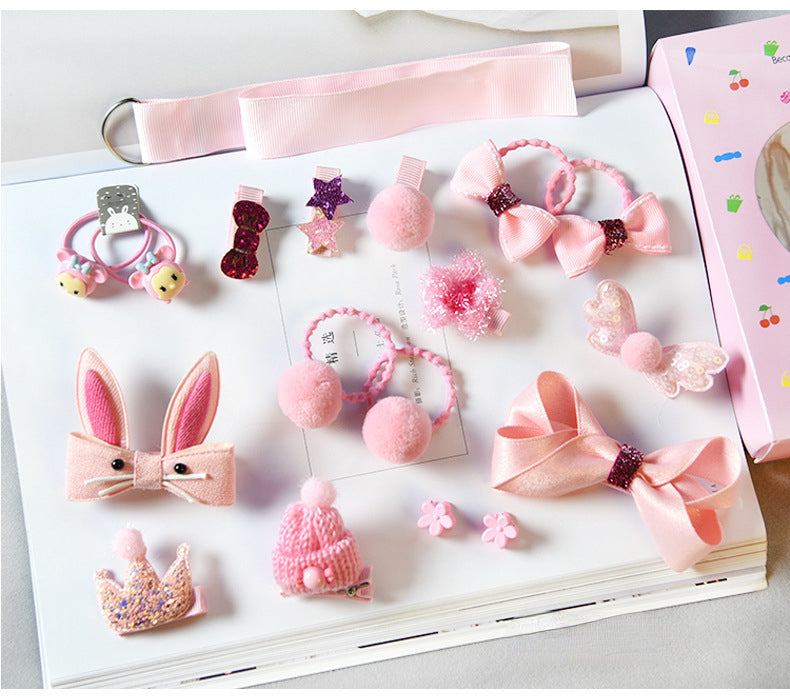 Boxed cute little girl hair card set（18pcs）