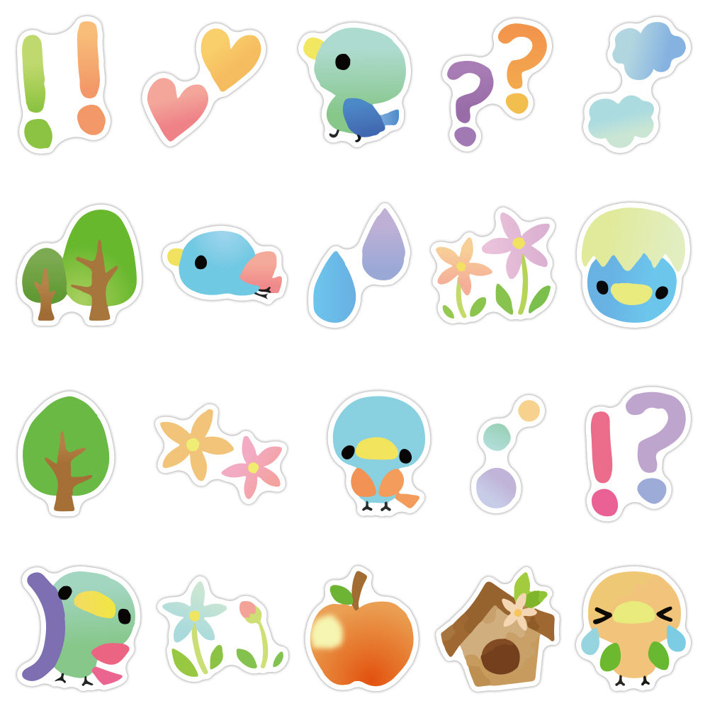 Cartoon colourful birdsong stickers (40pcs)