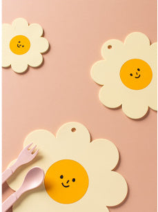 PVC creative sunflower smiley face insulation pads (small medium and large 3 / set)