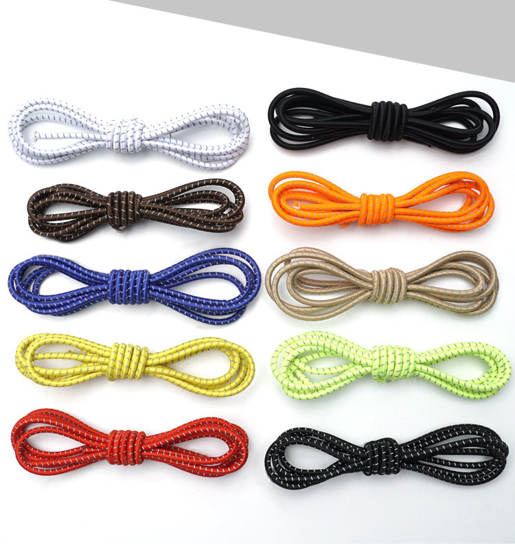 No-tie metal capsule round bar elastic elastic shoelaces