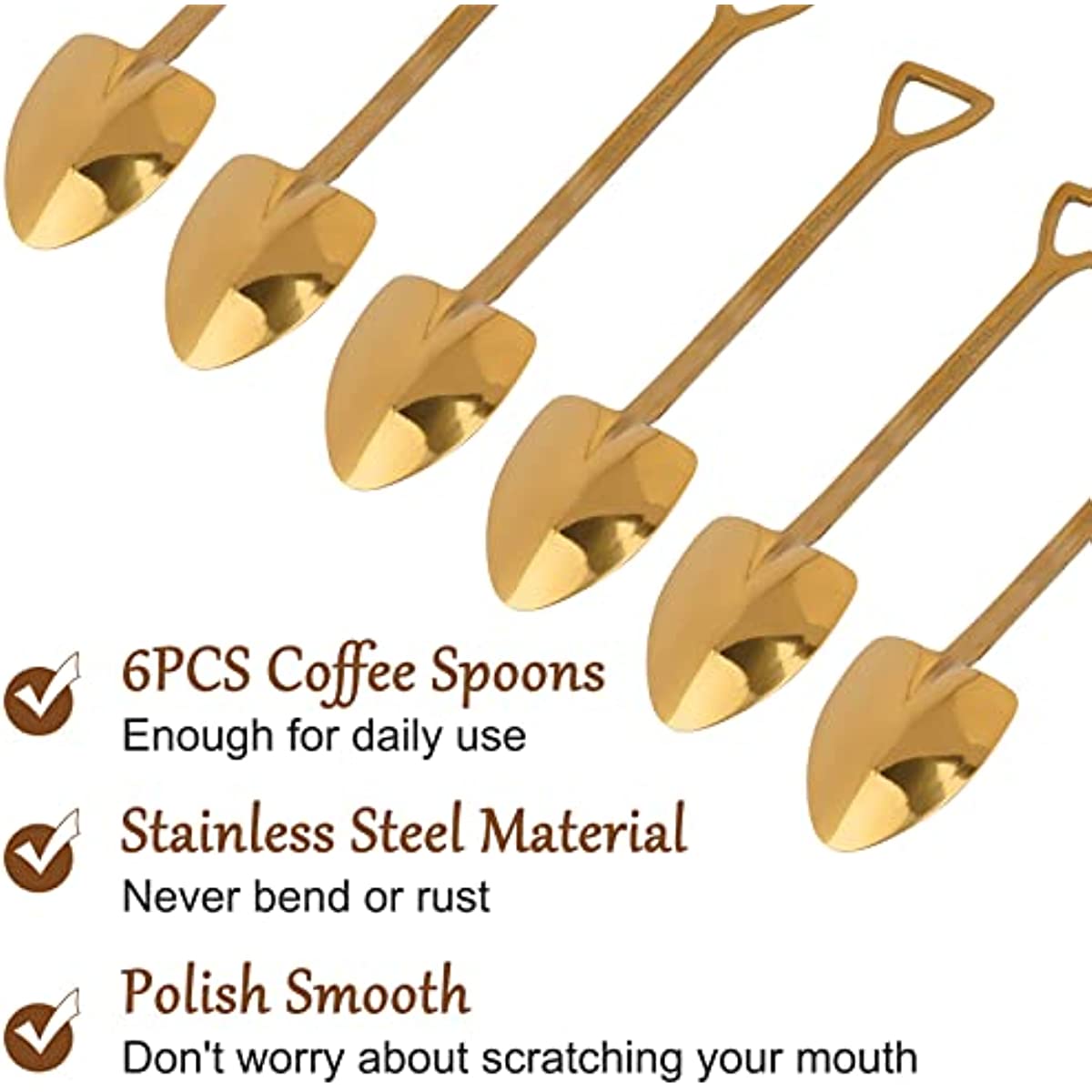 6PCS creative vintage spatula coffee spoon