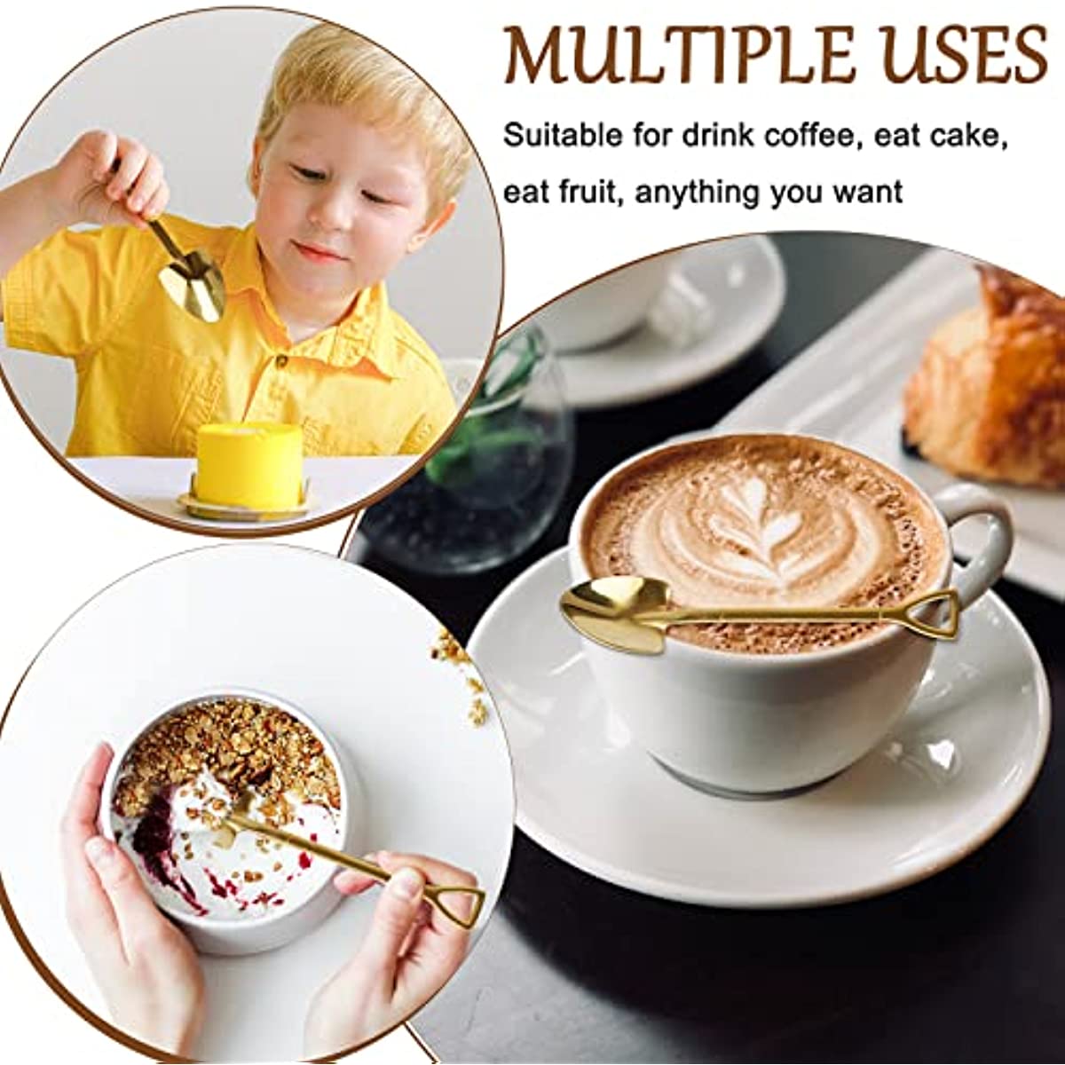 6PCS creative vintage spatula coffee spoon