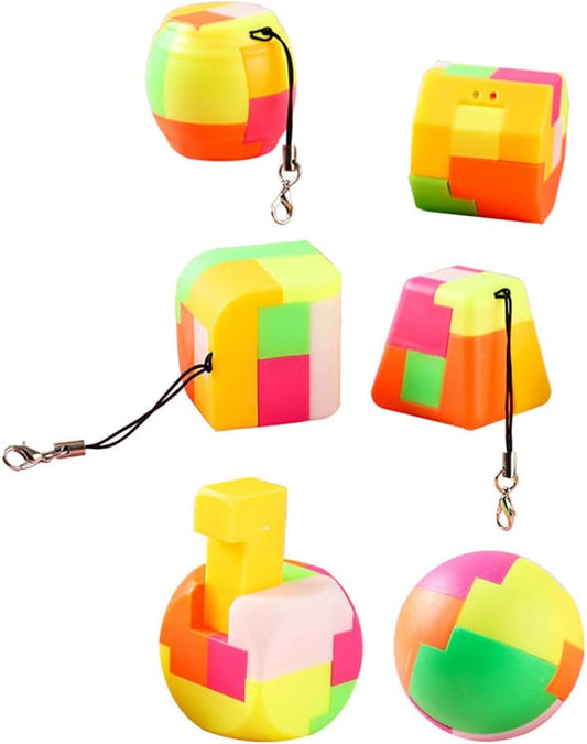 6pcs Assembled Keychains Building Block Toys Creative Intellectual Toys ( Colorful )