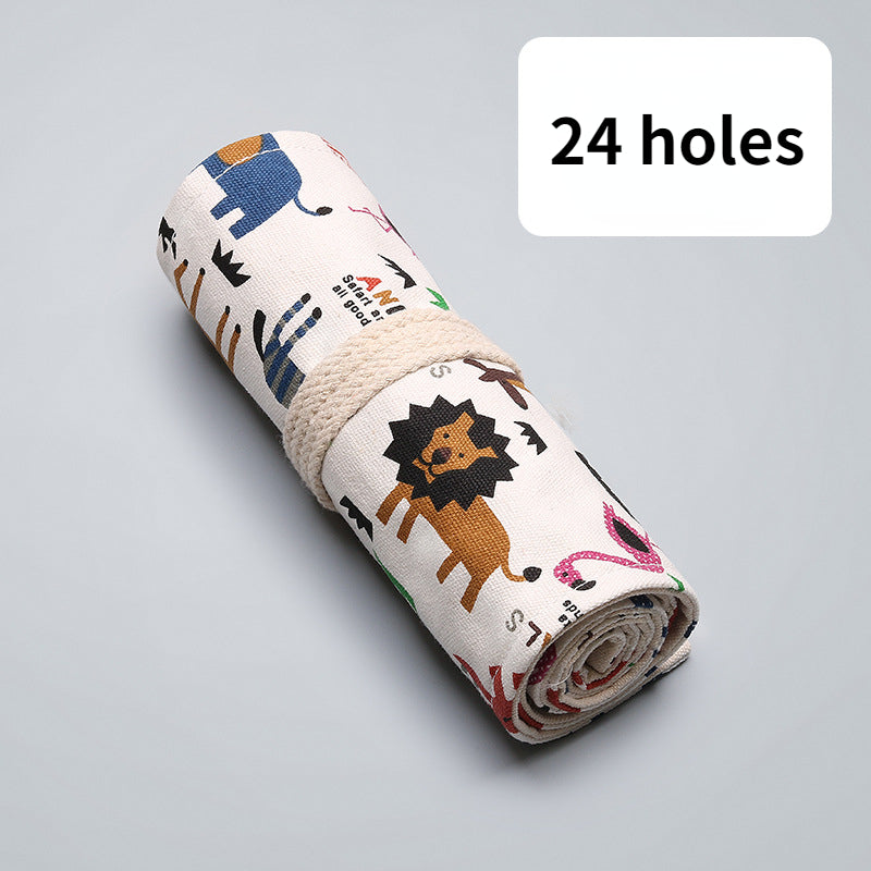 Handmade creative zoo roll pencil pouch