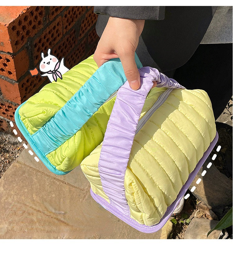 Creative cream toast large capacity portable storage bag