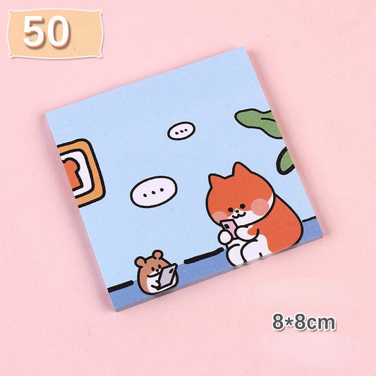 50 sheets/book of cartoon sticky notes