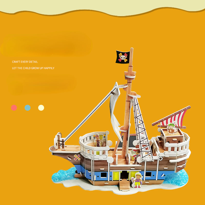 Children's paper 3d pirate ship three-dimensional puzzle