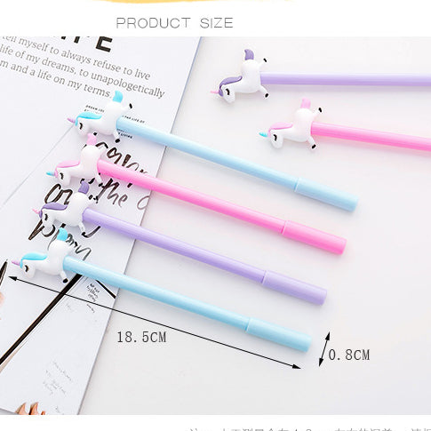 Cute cartoon jumping unicorn unisex pen (1 random colour)