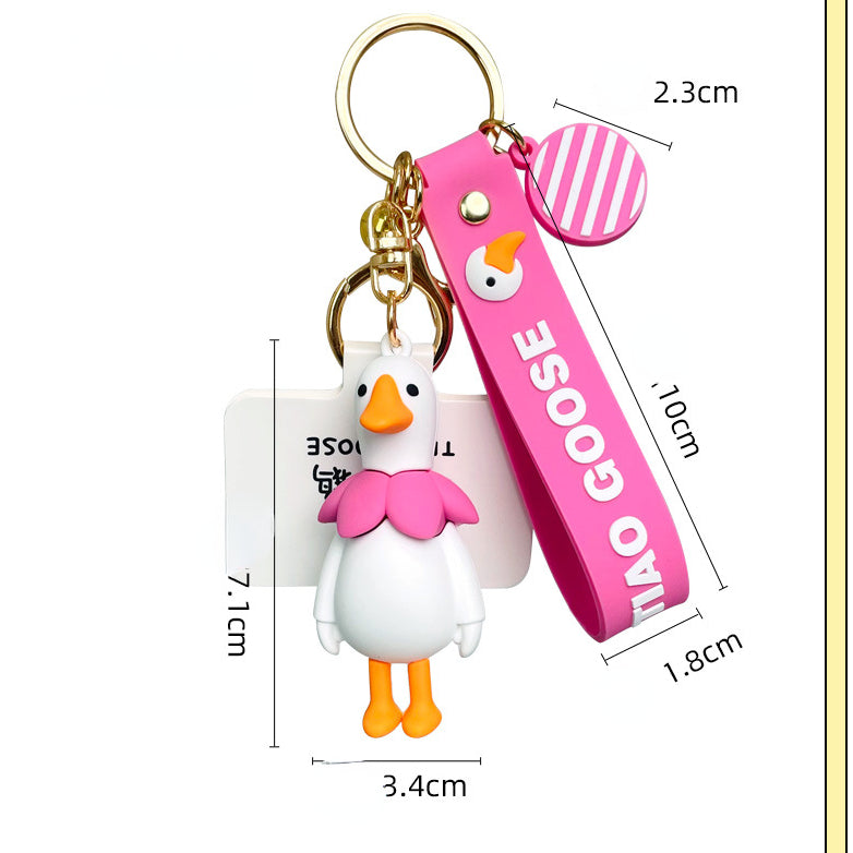 Cute cartoon goose keychain