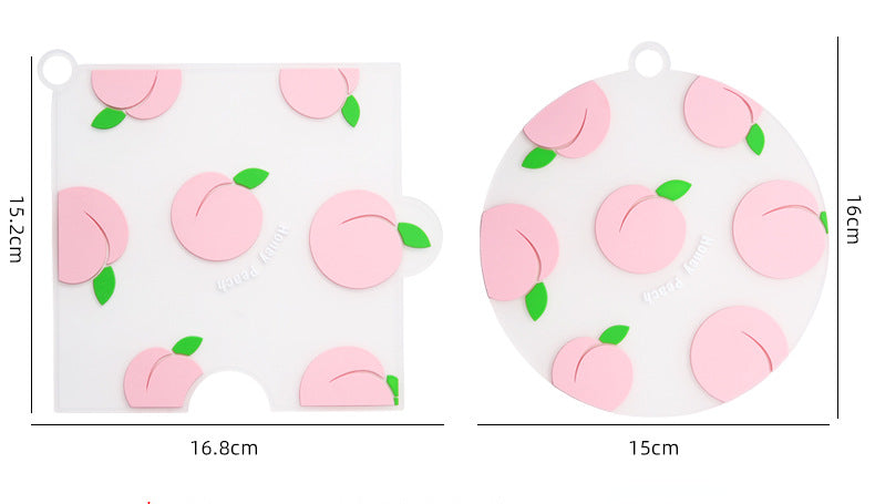 Creative cute cartoon fruit shape PVC soft silicone round heat insulation mat (2 round 3 square / set)