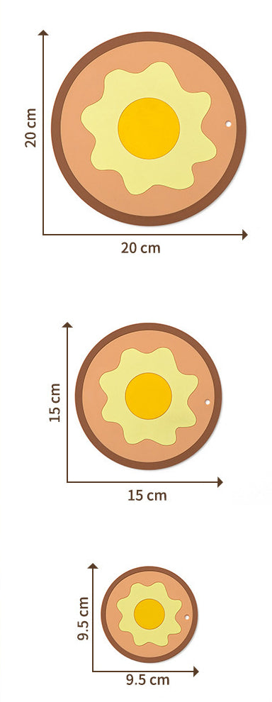 Creative and cute PVC soft silicone round insulation pads (1 large 1 medium 1 small round / set)