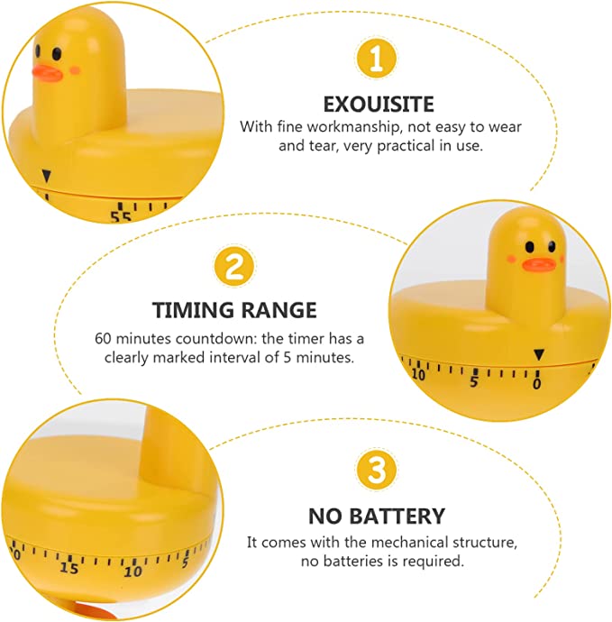 Cute duckling mechanical timer