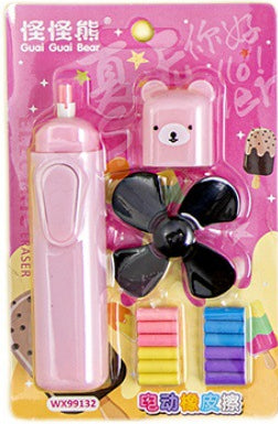 Creative bear electric eraser set