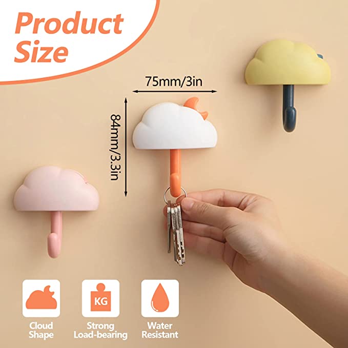 Cute clouds creative load-bearing non-marking hooks