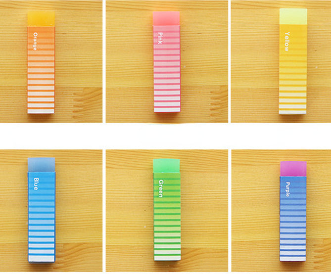 Creative striped jelly colored erasers 