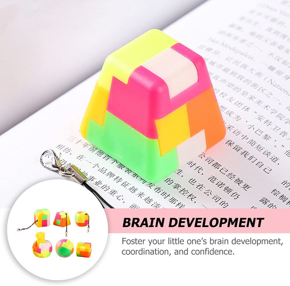 6pcs Assembled Keychains Building Block Toys Creative Intellectual Toys ( Colorful )