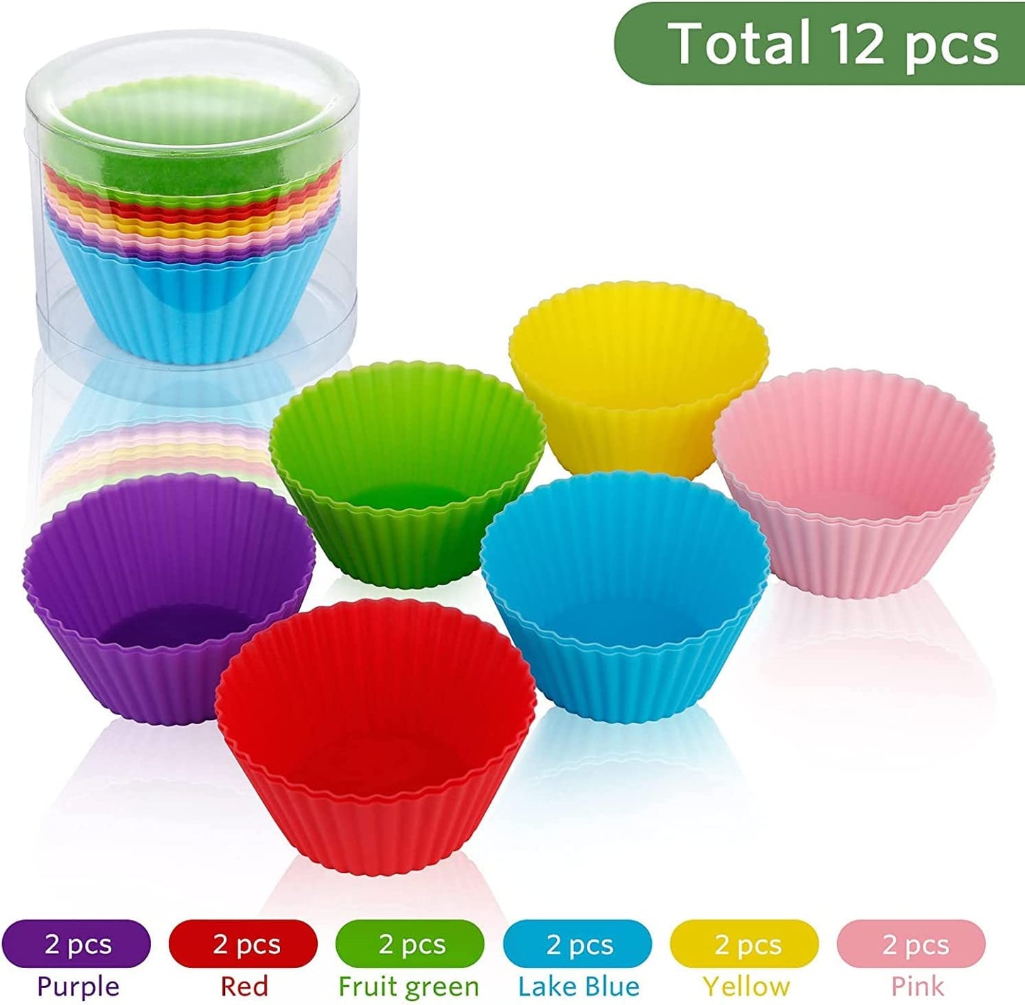 Colorful silicone muffin molds(10 pcs)