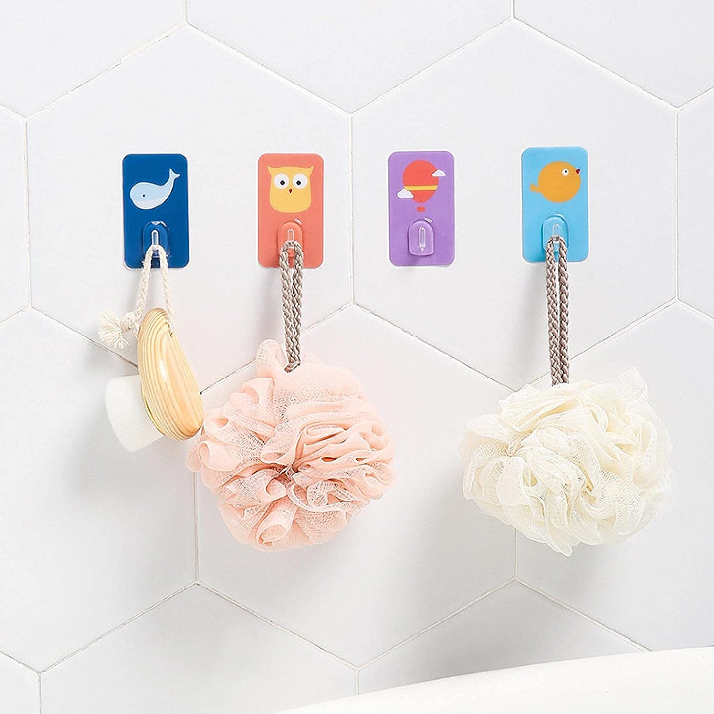 Creative cartoon crystal non-marking sticky hook（8pcs/set）