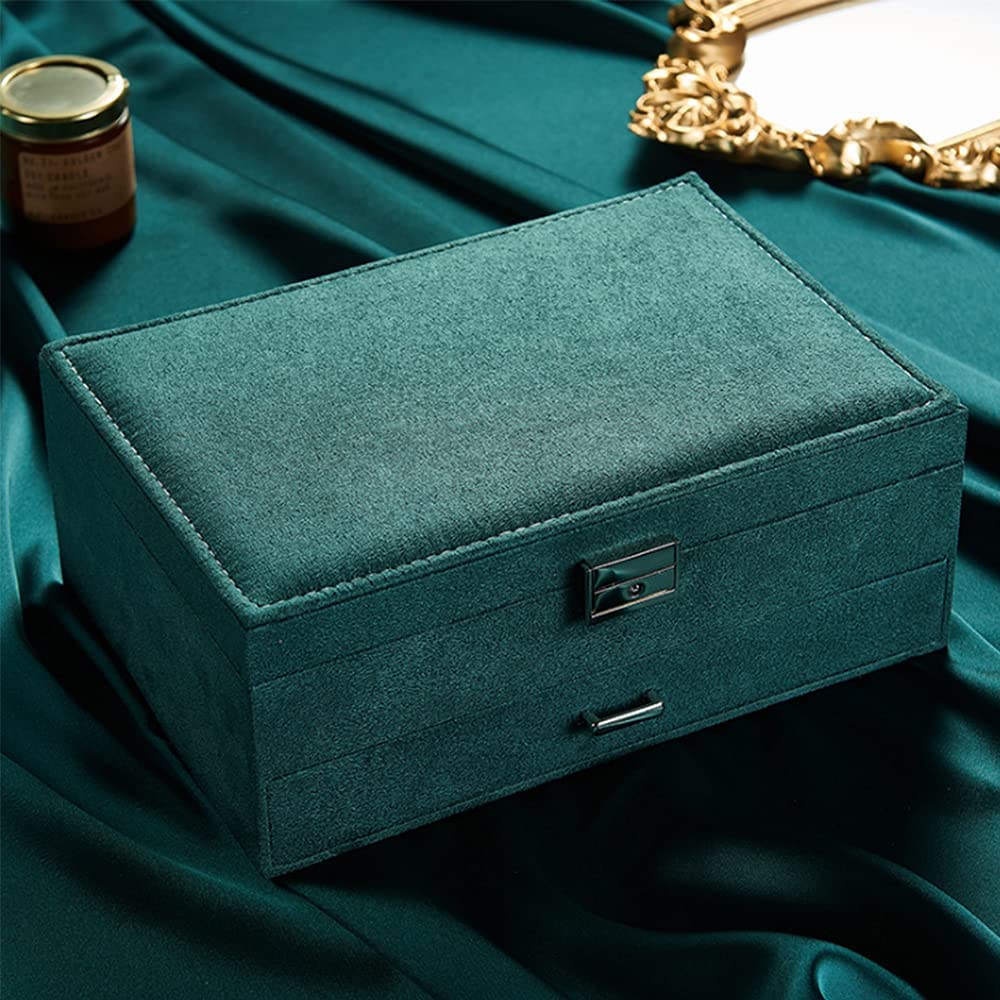 Two-Layer Suede Leather Jewelry Box