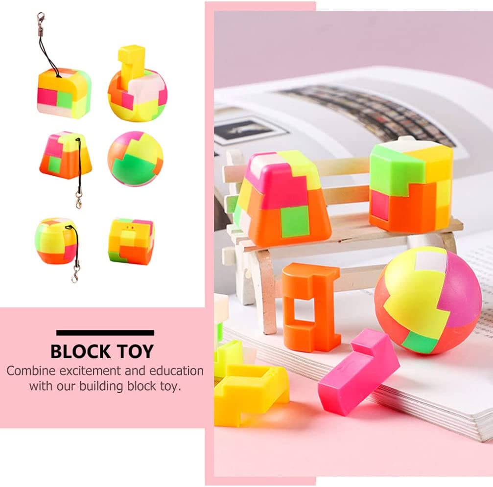 6pcs Assembled Keychains Building Block Toys Creative Intellectual Toys ( Colorful )