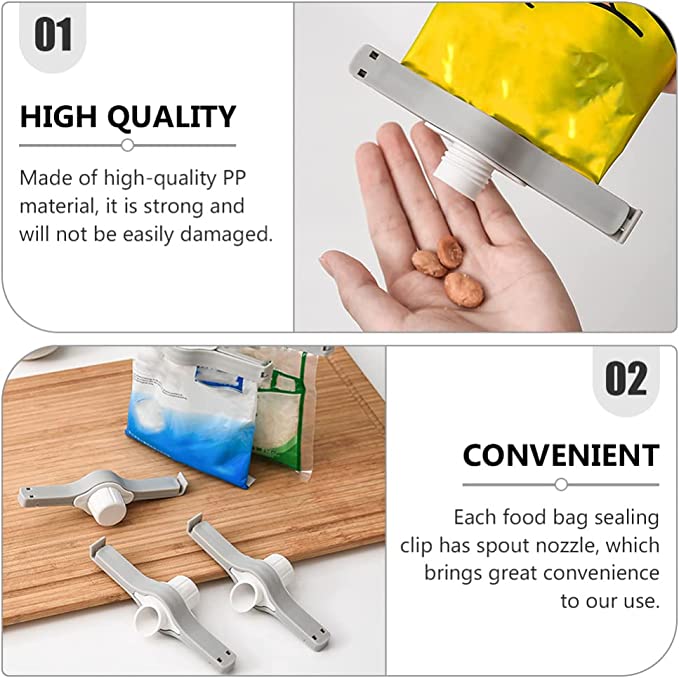 Home discharge nozzle spiral cover food preservation moisture-proof sealing clip (3pcs/pack)