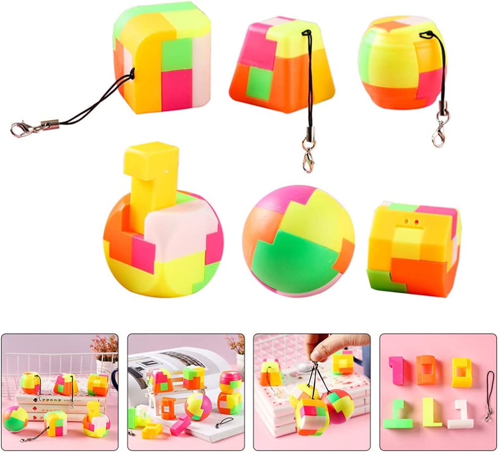 6pcs Assembled Keychains Building Block Toys Creative Intellectual Toys ( Colorful )