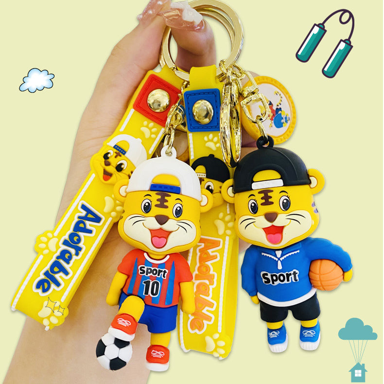 Sportsman series tiger doll cartoon keychain