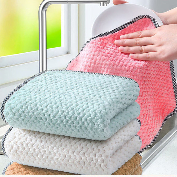 Kitchen Non-Stick Thickened Table Brush Cleaning Cloths (4 pieces)