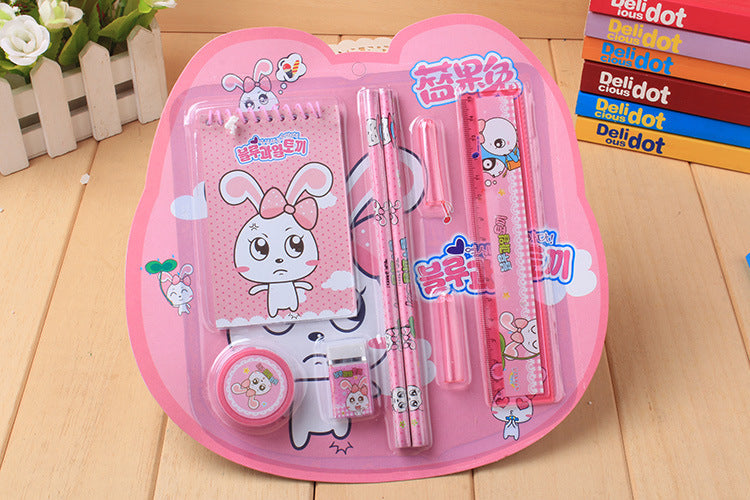 Cartoon 8 in 1 School Stationery Set