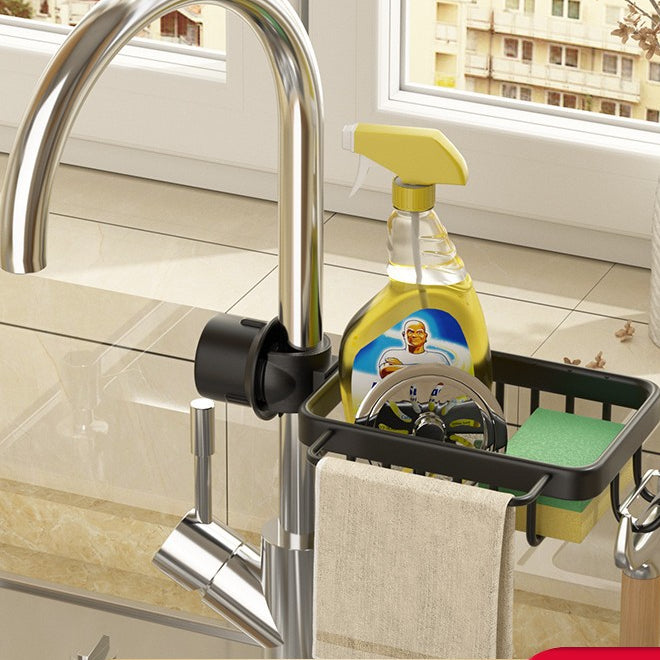 Kitchen faucet shelf