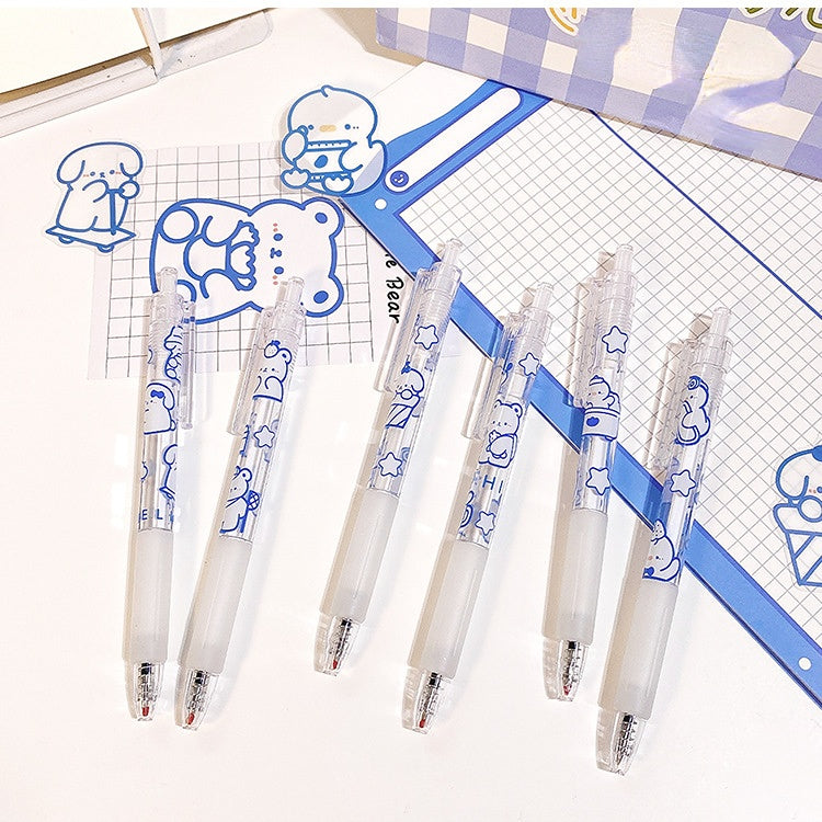 Cartoon Cream Bear 0.5mm Unisex Pen (6pcs/box)