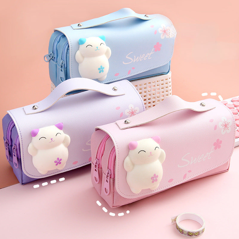 3D stress relief creative multifunctional cartoon cute pencil pouch