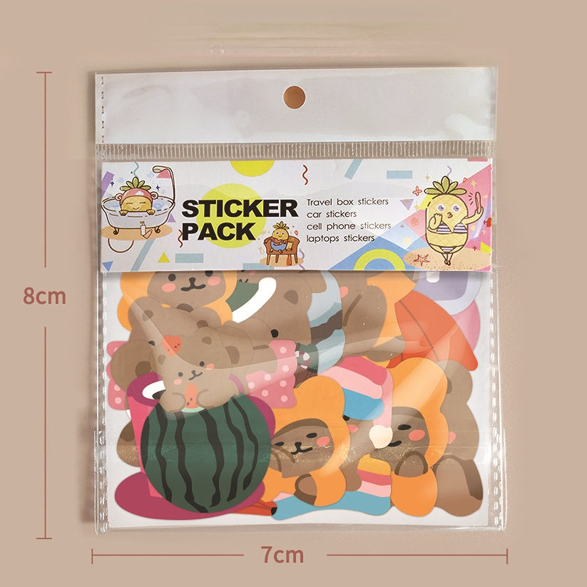 Cute Brown Bear Stickers (60pcs)