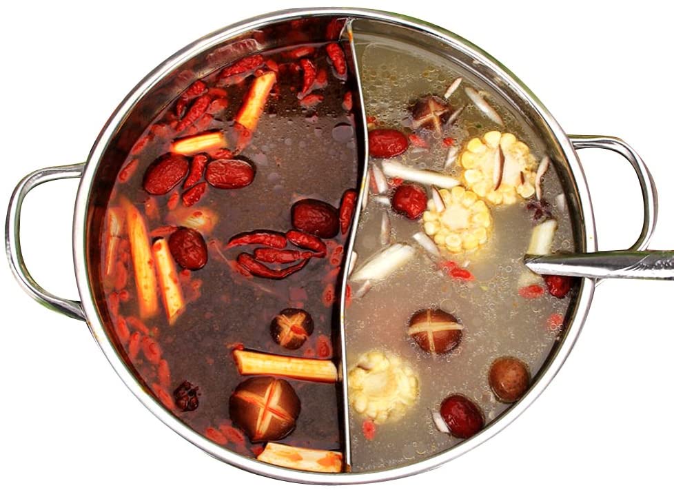 Stainless steel mandarin duck hot pot