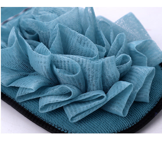 Thickened double-sided scrubbing bath gloves