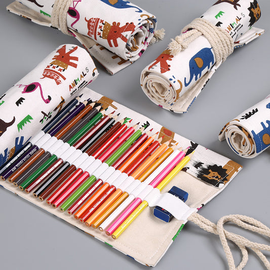 Handmade creative zoo roll pencil pouch